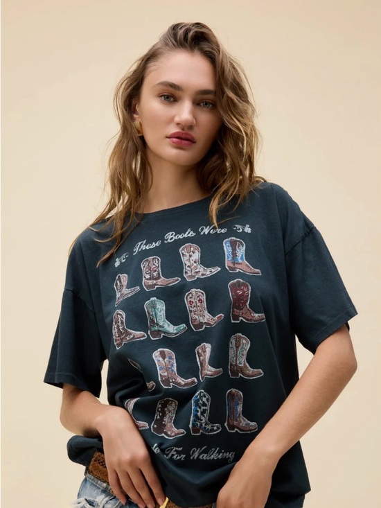 Daydreamer Tops - Daydreamer western vibes t shirt  “These Boots Were Made For Walking"